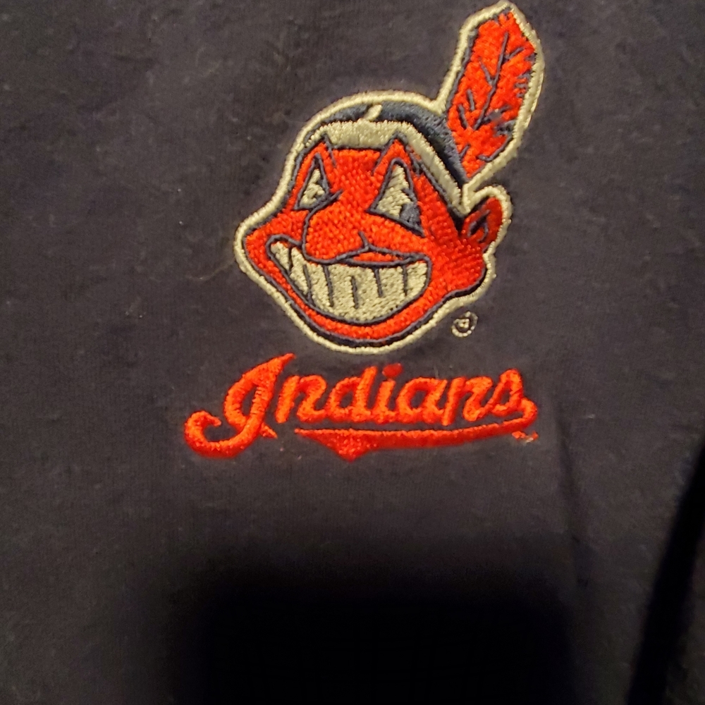 Cleveland Indians Chief Wahoo Dynasty Mens Blue Golf Polo Shirt Size XL Vintage - Picture 2 of 3